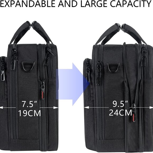 Laptop Briefcase Premium Laptop Case Fits Up to 17.3 Inch Business Shoulder Bag - Picture 3 of 6